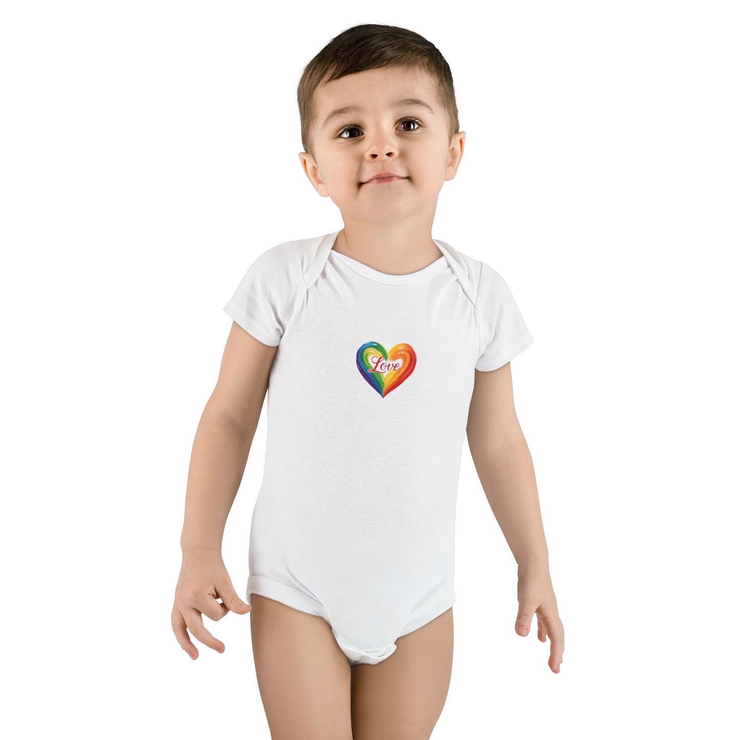 Love Heart Organic Baby Bodysuit