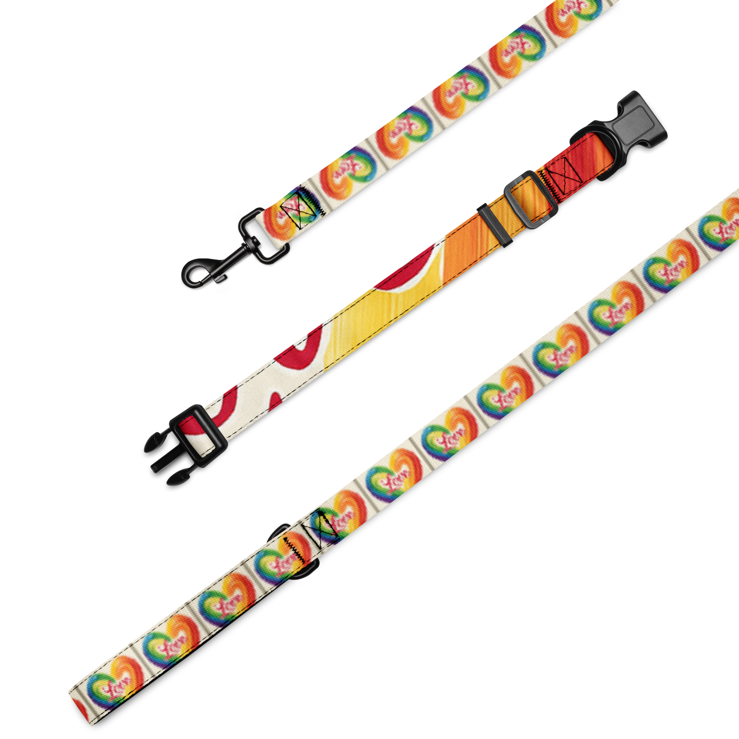 Love and Rainbows - Pet collar & leash