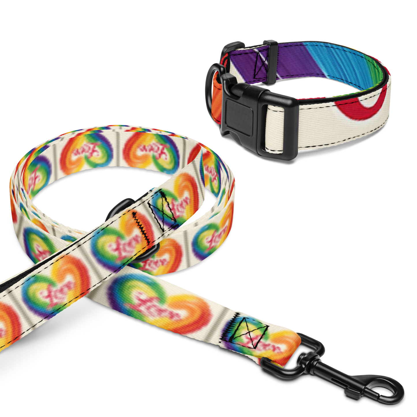 Love and Rainbows - Pet collar & leash