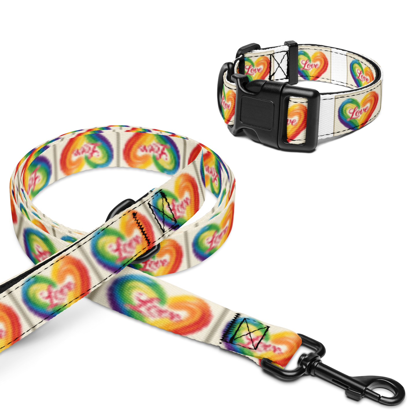 Love and Rainbows - Pet collar & leash