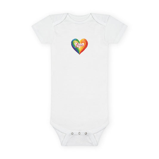 Love Heart Organic Baby Bodysuit