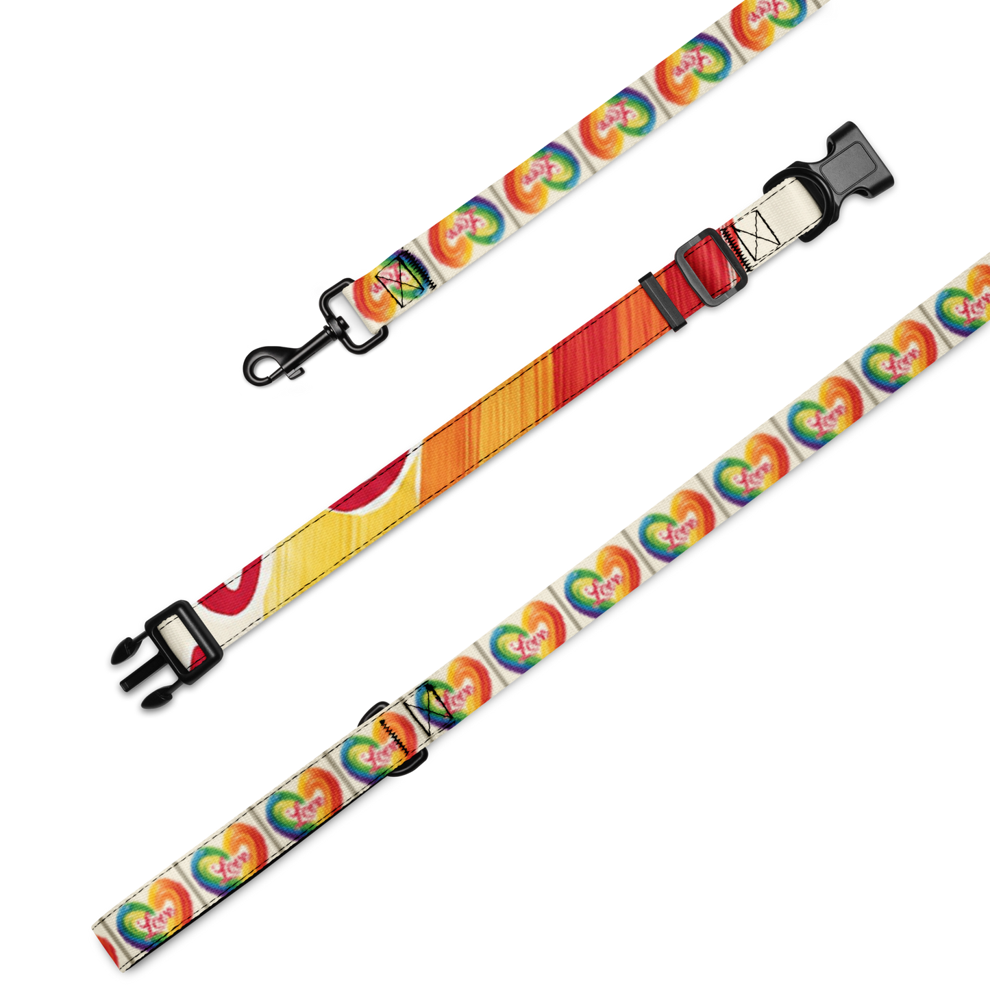 Love and Rainbows - Pet collar & leash