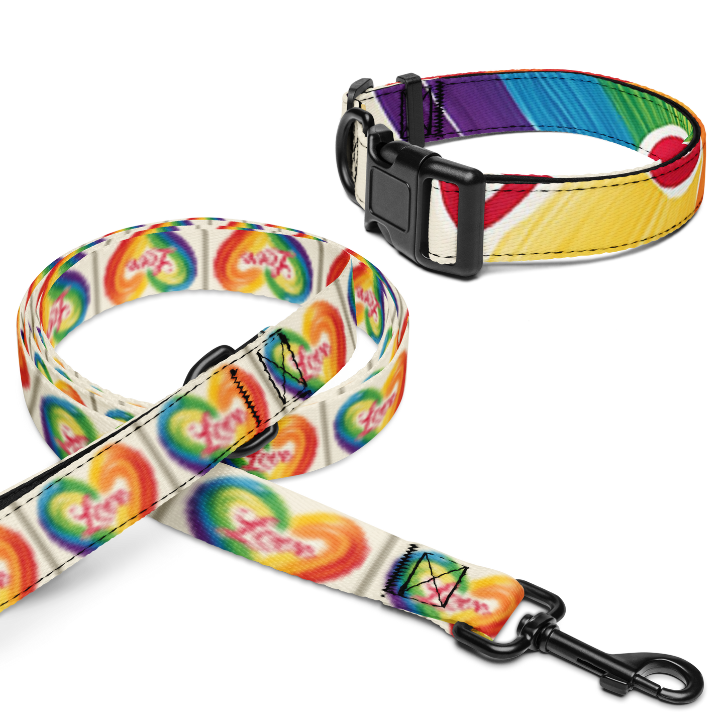 Love and Rainbows - Pet collar & leash